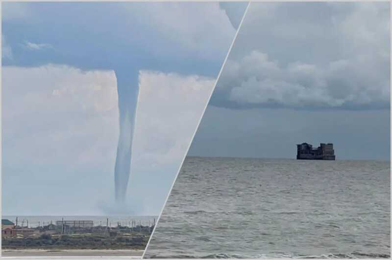 Смерчи были замечены в Каспийском море